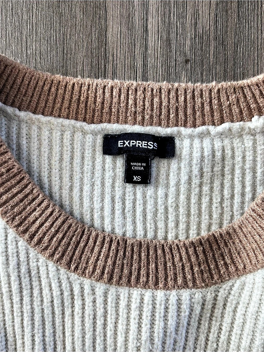 Express Color Block Ribbed Crew Neck Sweater XS - Picture 3 of 4
